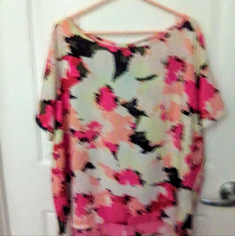 Ava & ViV Plus Size Nouveau Print Women's Blouse Sz 4X